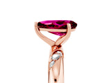 Rose gold Pear Cut Solitaire Diamond Engagement Ring with Twisted Pave Band and Four-Prong Setting_5