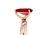 Rose gold Pear Cut Solitaire Diamond Engagement Ring with Twisted Pave Band and Four-Prong Setting_5