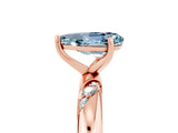 Rose gold Pear Cut Solitaire Diamond Engagement Ring with Twisted Pave Band and Four-Prong Setting_5