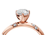 Rose gold Pear Cut Solitaire Diamond Engagement Ring with Twisted Pave Band and Four-Prong Setting_7