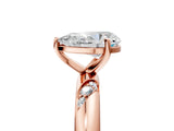 Rose gold Pear Cut Solitaire Diamond Engagement Ring with Twisted Pave Band and Four-Prong Setting_8