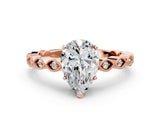Rose gold Pear Cut Solitaire Diamond Ring with Infinity Twist Band and Four-Prong Setting_13