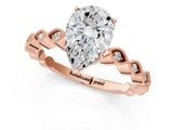 Rose gold Pear Cut Solitaire Diamond Ring with Infinity Twist Band and Four-Prong Setting_14
