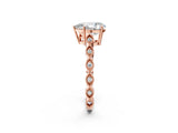 Rose gold Pear Cut Solitaire Diamond Ring with Infinity Twist Band and Four-Prong Setting_15