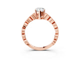 Rose gold Pear Cut Solitaire Diamond Ring with Infinity Twist Band and Four-Prong Setting_16