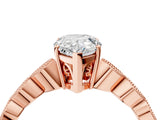 Rose gold Pear Cut Solitaire Diamond Ring with Infinity Twist Band and Four-Prong Setting_17