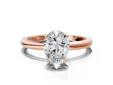 Rose gold Pear Cut Solitaire Diamond Ring with Prong Setting and Plain Band_3