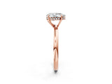 Rose gold Pear Cut Solitaire Diamond Ring with Prong Setting and Plain Band_5