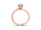 Rose gold Pear Cut Solitaire Diamond Ring with Prong Setting and Plain Band_6