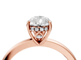 Rose gold Pear Cut Solitaire Diamond Ring with Prong Setting and Plain Band_7