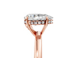 Rose gold Pear Cut Solitaire Diamond Ring with Prong Setting and Plain Band_8