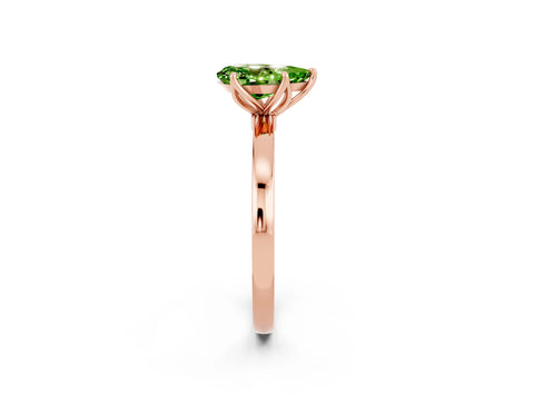 Rose gold Pear Cut Solitaire Diamond Ring with Thin Band and Four-Prong Setting_2