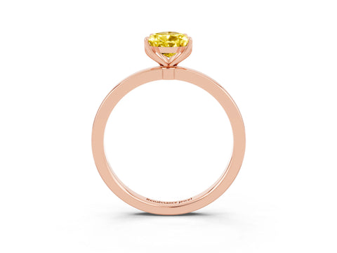 Rose gold Pear Cut Solitaire Diamond Ring with Thin Band and Four-Prong Setting_3