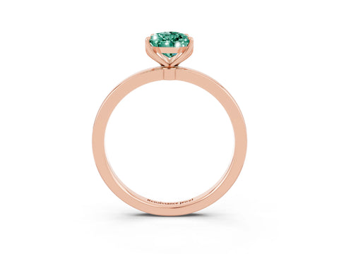 Rose gold Pear Cut Solitaire Diamond Ring with Thin Band and Four-Prong Setting_3