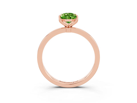 Rose gold Pear Cut Solitaire Diamond Ring with Thin Band and Four-Prong Setting_3