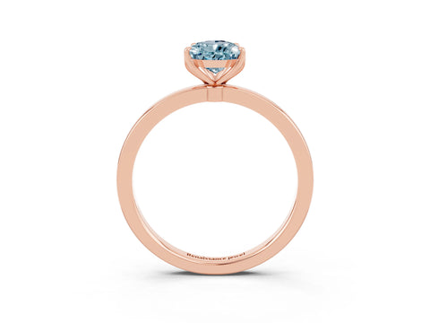 Rose gold Pear Cut Solitaire Diamond Ring with Thin Band and Four-Prong Setting_3