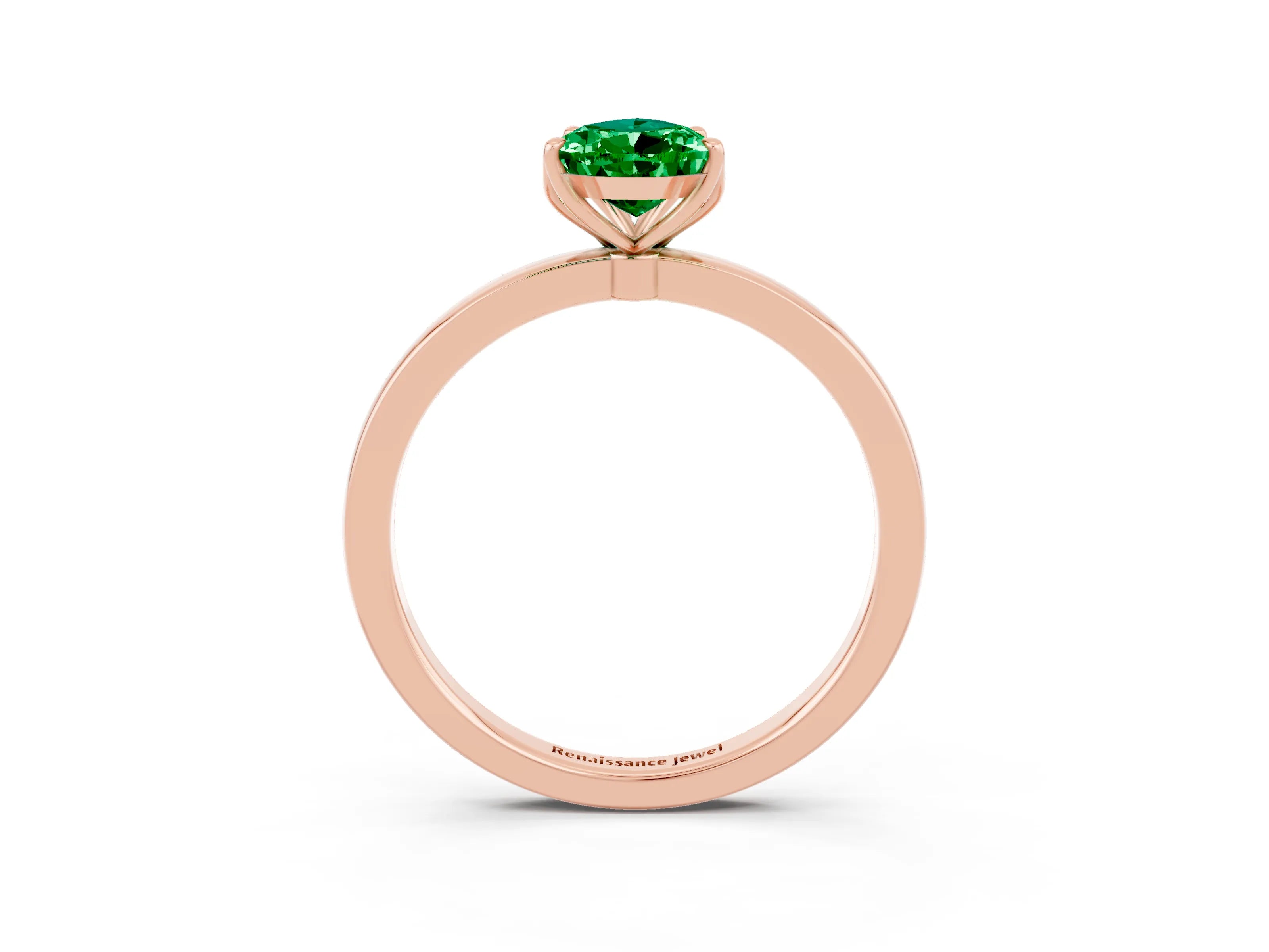 Rose gold Pear Cut Solitaire Diamond Ring with Thin Band and Four-Prong Setting_3