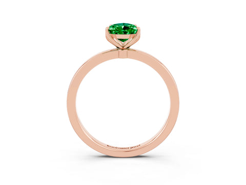 Rose gold Pear Cut Solitaire Diamond Ring with Thin Band and Four-Prong Setting_3