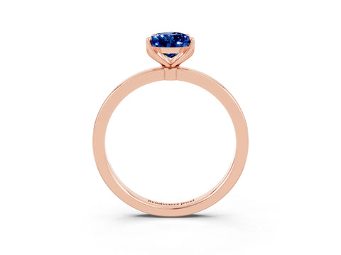Rose gold Pear Cut Solitaire Diamond Ring with Thin Band and Four-Prong Setting_3