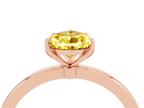 Rose gold Pear Cut Solitaire Diamond Ring with Thin Band and Four-Prong Setting_4