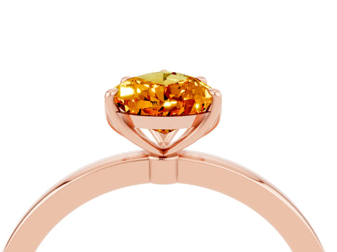 Rose gold Pear Cut Solitaire Diamond Ring with Thin Band and Four-Prong Setting_4