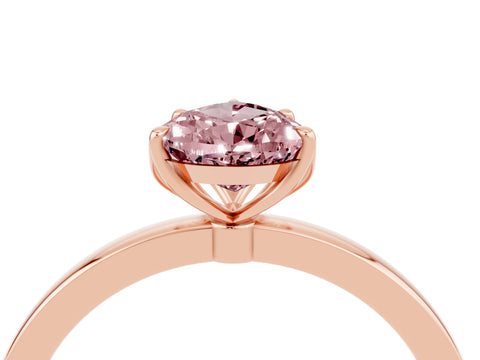 Rose gold Pear Cut Solitaire Diamond Ring with Thin Band and Four-Prong Setting_4