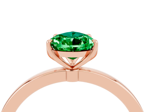 Rose gold Pear Cut Solitaire Diamond Ring with Thin Band and Four-Prong Setting_4