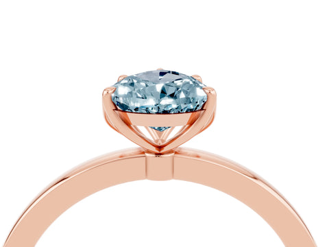 Rose gold Pear Cut Solitaire Diamond Ring with Thin Band and Four-Prong Setting_4