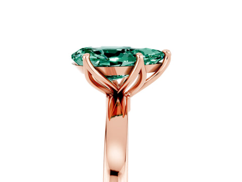 Rose gold Pear Cut Solitaire Diamond Ring with Thin Band and Four-Prong Setting_5