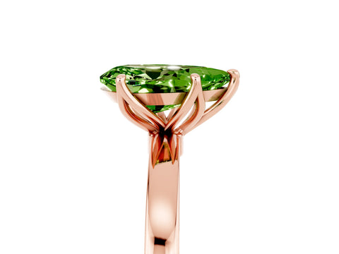 Rose gold Pear Cut Solitaire Diamond Ring with Thin Band and Four-Prong Setting_5