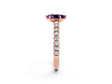 Rose gold Pear Cut Solitaire Diamond with Pavé Band and Four-Prong Setting_12