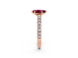 Rose gold Pear Cut Solitaire Diamond with Pavé Band and Four-Prong Setting_14