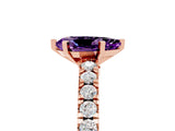 Rose gold Pear Cut Solitaire Diamond with Pavé Band and Four-Prong Setting_15