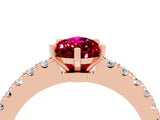 Rose gold Pear Cut Solitaire Diamond with Pavé Band and Four-Prong Setting_16
