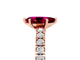 Rose gold Pear Cut Solitaire Diamond with Pavé Band and Four-Prong Setting_17