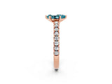 Rose gold Pear Cut Solitaire Diamond with Pavé Band and Four-Prong Setting_2