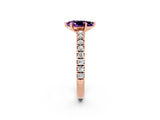 Rose gold Pear Cut Solitaire Diamond with Pavé Band and Four-Prong Setting_24