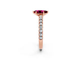 Rose gold Pear Cut Solitaire Diamond with Pavé Band and Four-Prong Setting_26