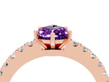 Rose gold Pear Cut Solitaire Diamond with Pavé Band and Four-Prong Setting_26