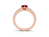 Rose gold Pear Cut Solitaire Diamond with Pavé Band and Four-Prong Setting_27