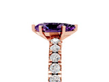 Rose gold Pear Cut Solitaire Diamond with Pavé Band and Four-Prong Setting_27