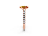 Rose gold Pear Cut Solitaire Diamond with Pavé Band and Four-Prong Setting_2