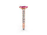 Rose gold Pear Cut Solitaire Diamond with Pavé Band and Four-Prong Setting_2