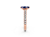 Rose gold Pear Cut Solitaire Diamond with Pavé Band and Four-Prong Setting_2