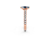 Rose gold Pear Cut Solitaire Diamond with Pavé Band and Four-Prong Setting_2