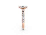 Rose gold Pear Cut Solitaire Diamond with Pavé Band and Four-Prong Setting_2