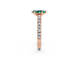 Rose gold Pear Cut Solitaire Diamond with Pavé Band and Four-Prong Setting_2