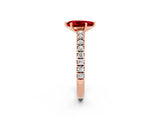 Rose gold Pear Cut Solitaire Diamond with Pavé Band and Four-Prong Setting_2