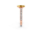 Rose gold Pear Cut Solitaire Diamond with Pavé Band and Four-Prong Setting_2