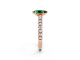 Rose gold Pear Cut Solitaire Diamond with Pavé Band and Four-Prong Setting_2